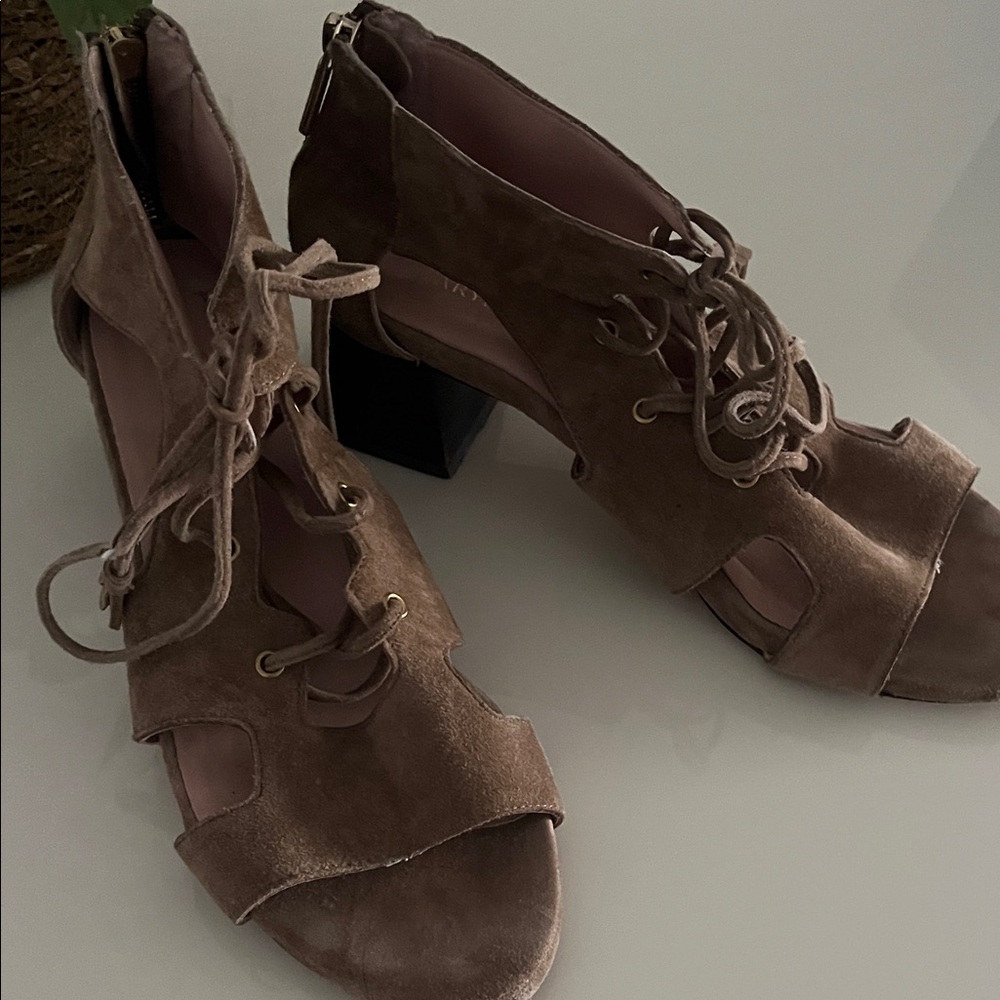 Elegant Brown Suede Women's Heels